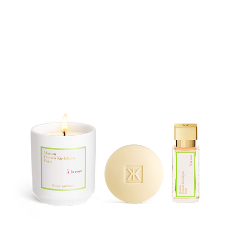 À la rose, , hi-res, Scented candle, Scented soap <br>and Eau de parfum Trio