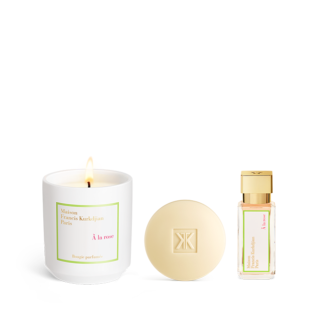À la rose, , hi-res, Scented candle, Scented soap<br>and Eau de parfum Trio