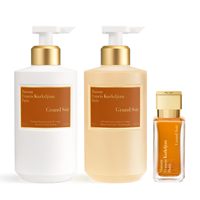 Grand Soir, , hi-res, Scented hand & body cleansing gel, Scented body lotion <br>and Eau de parfum Trio