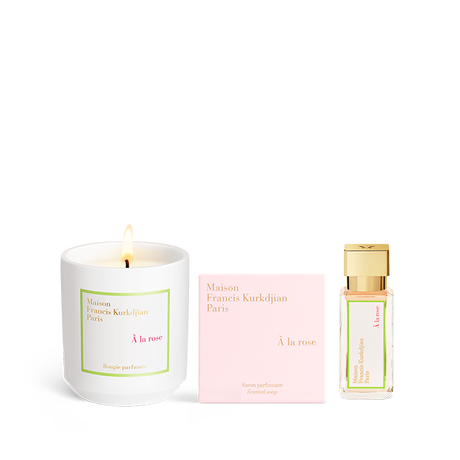 À la rose, , hi-res, Scented candle, Scented soap<br>and Eau de parfum Trio