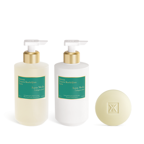 Aqua Media Cologne forte, , hi-res, Scented hand & body cleansing gel, Scented body lotion<br>and Scented soap Trio
