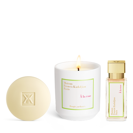 À la rose, , hi-res, Scented candle, Scented soap <br>and Eau de parfum Trio