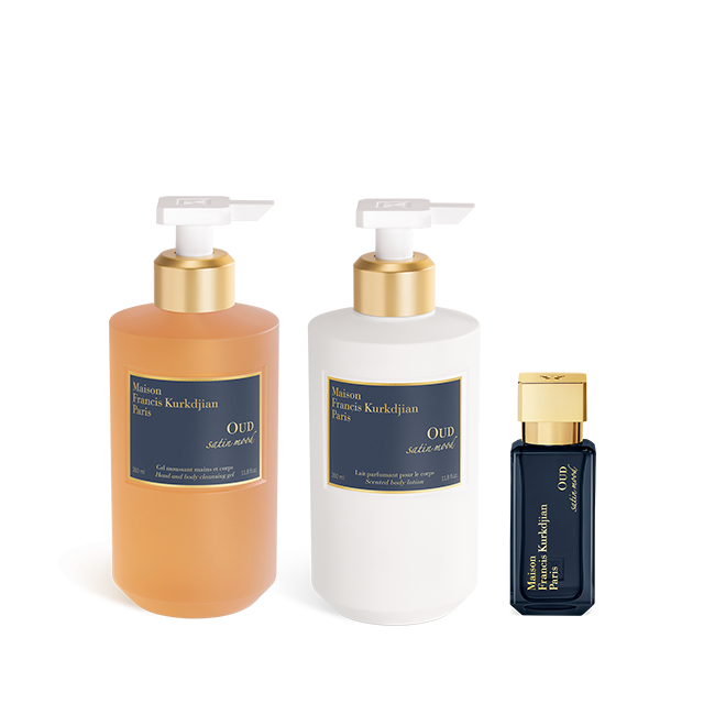 OUD satin mood, , hi-res, Scented hand & body cleansing gel, Scented body lotion<br>and Eau de parfum Trio