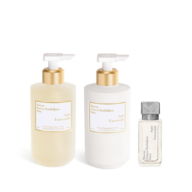 Aqua Universalis, , hi-res, Gel limpiador de manos y cuerpo perfumado, Leche corporal perfumada<br>y Eau de toilette Trío