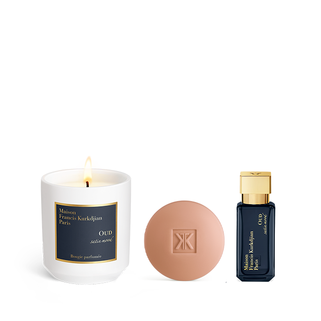OUD satin mood, , hi-res, Scented candle, Scented soap<br>and Eau de parfum Trio